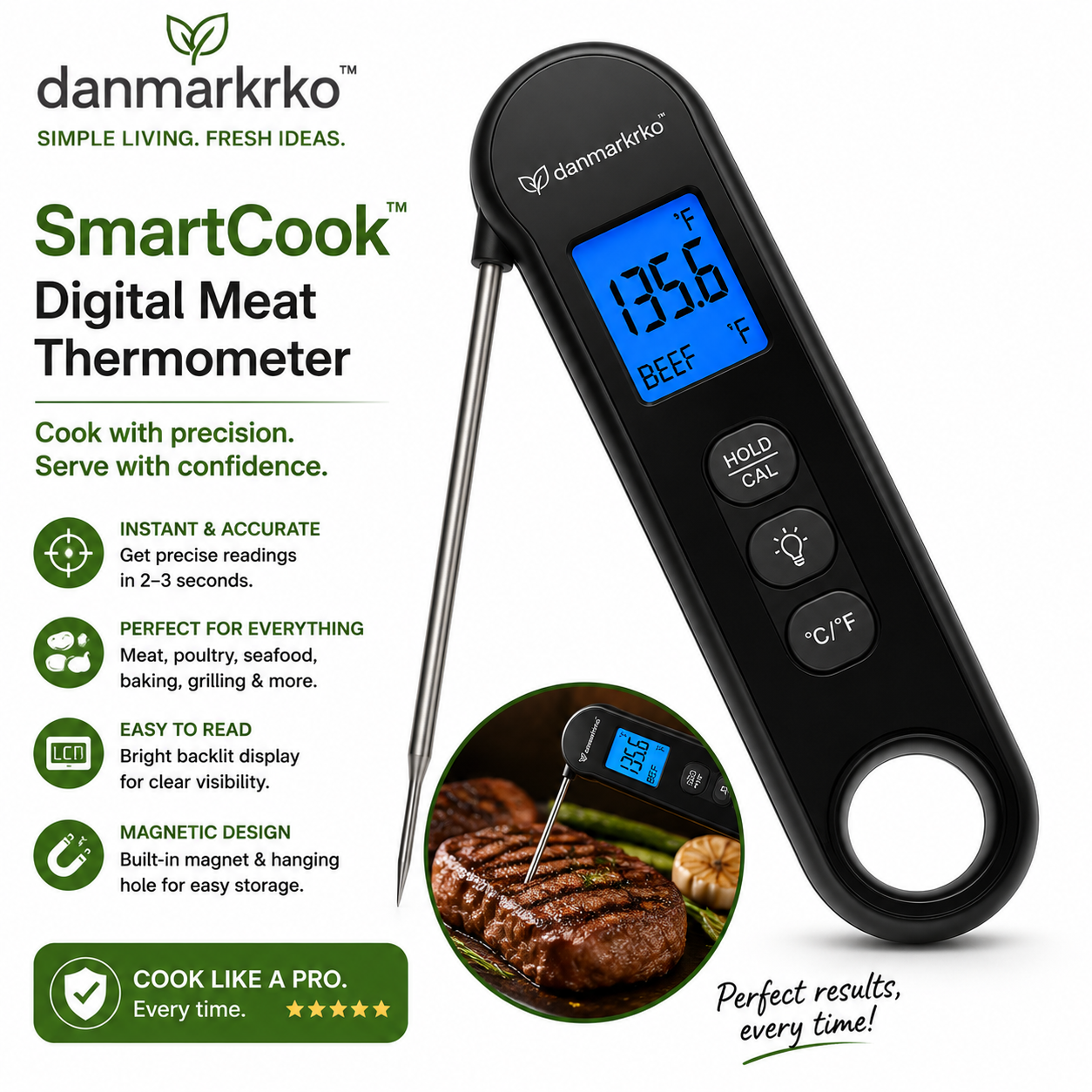 danmarkrko™ SmartCook Digital Meat Thermometer