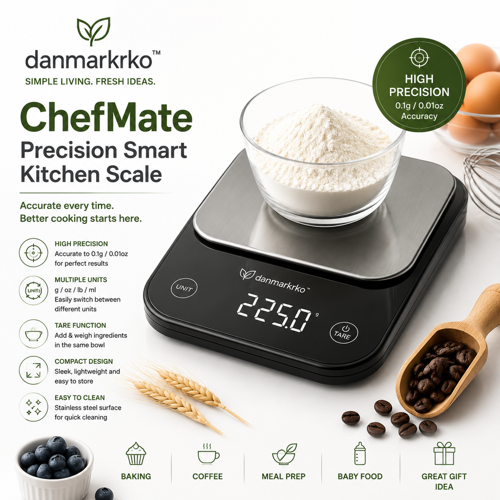 danmarkrko™ ChefMate Precision Smart Kitchen Scale