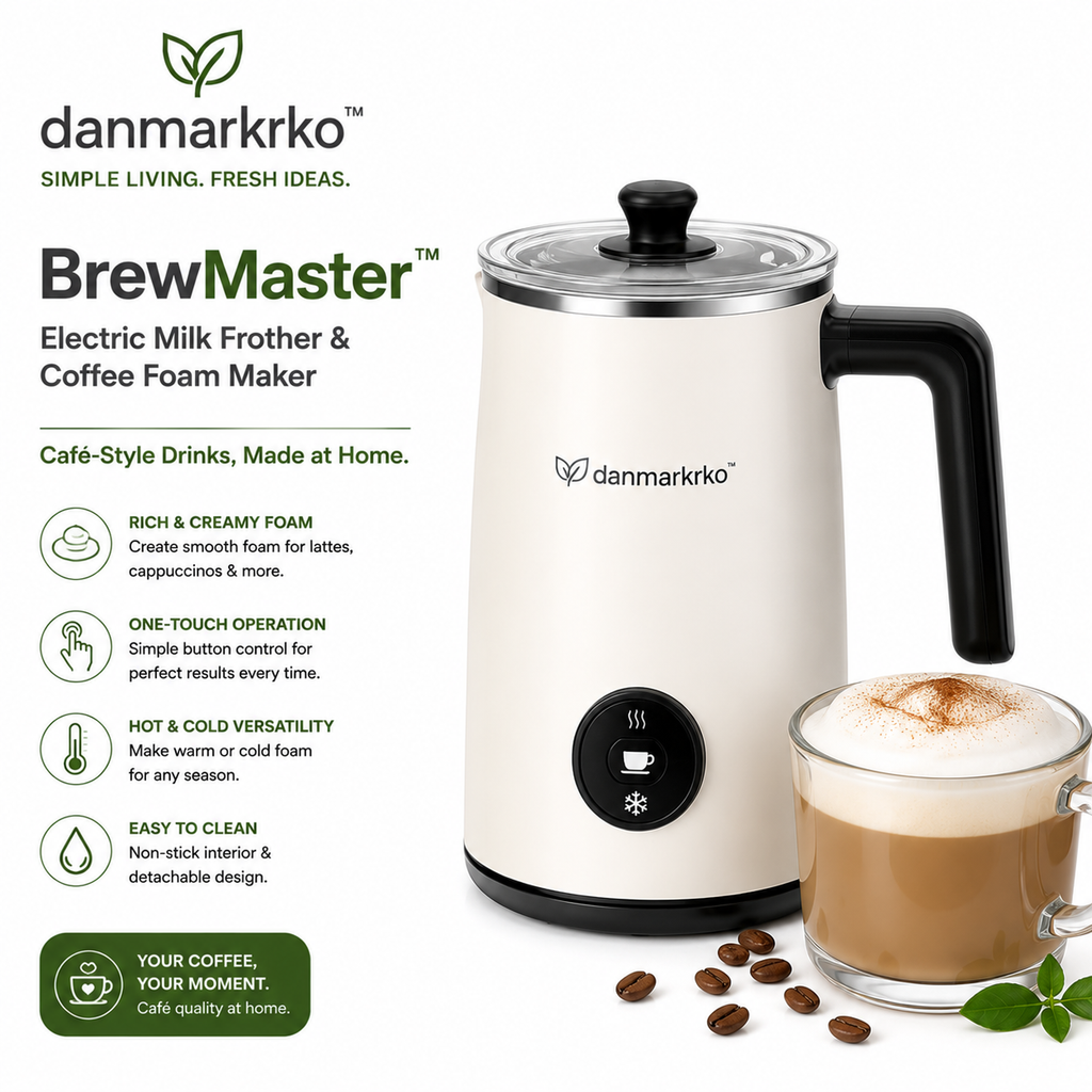 danmarkrko™ BrewMaster Electric Milk Frother & Coffee Foam Maker