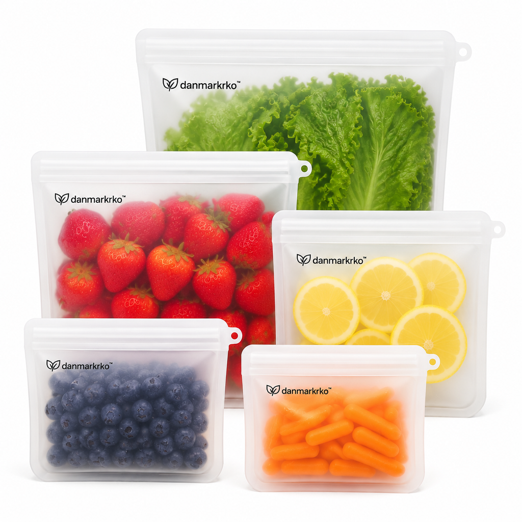 danmarkrko™ FreshSeal Reusable Silicone Food Storage Bags